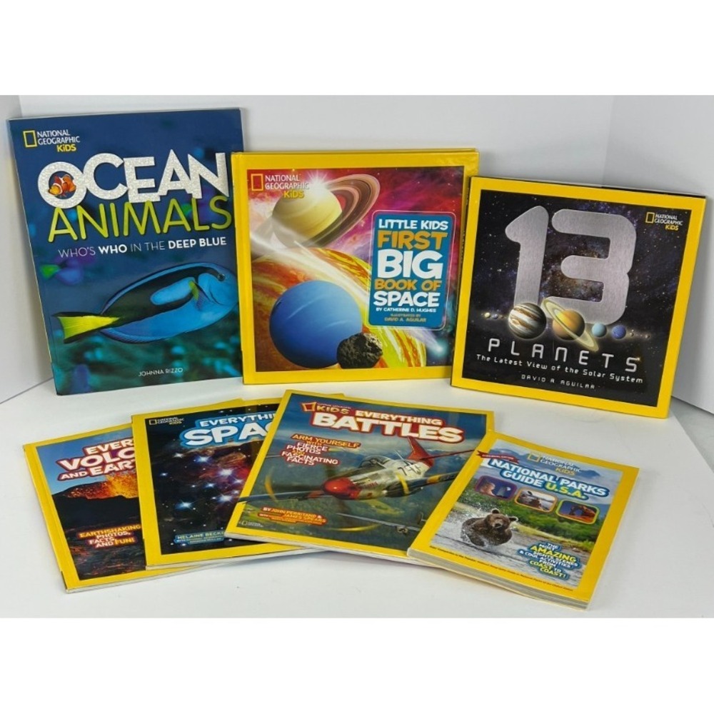 National Geographic Kids Book Lot 7 Books Space Ocean Planets Battles STEM